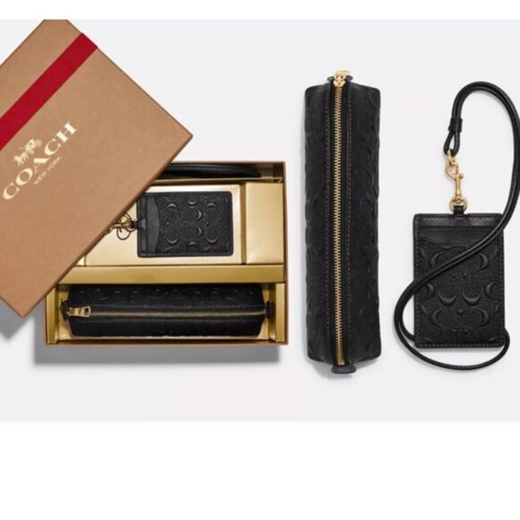 COACH Leather Lanyard and Pencil Case Gift Boxed Set - Picture 2 of 2